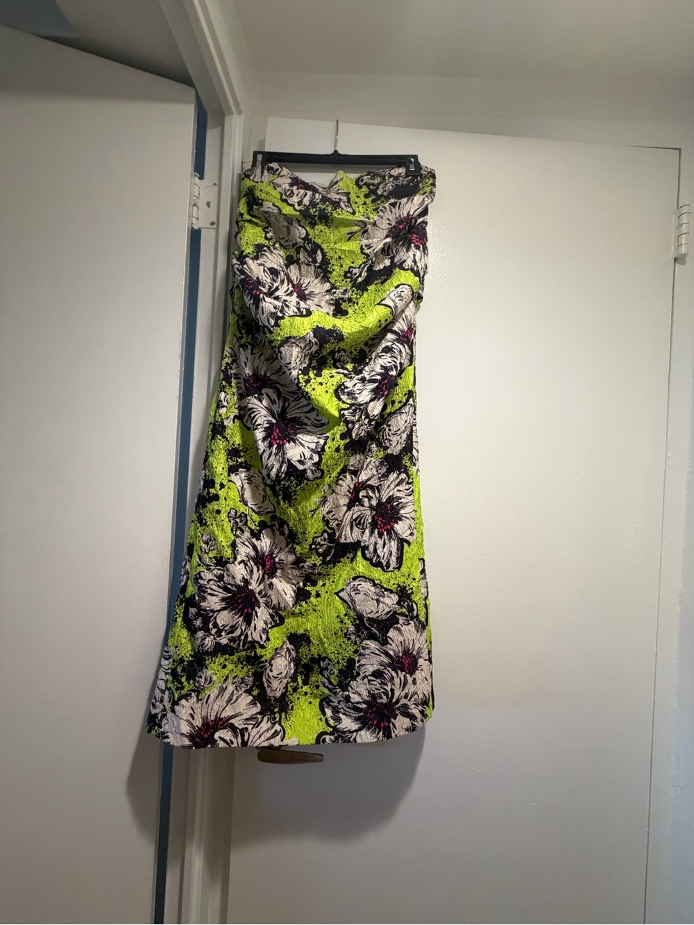 Miu Miu Neon Green Floral Maxi Skirt Rare 2018